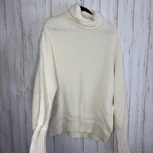 Free People Cream Turtleneck Sweater